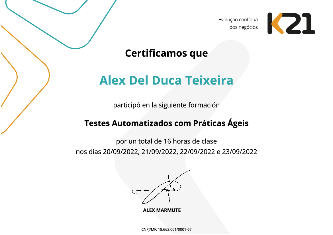 Certificado K21